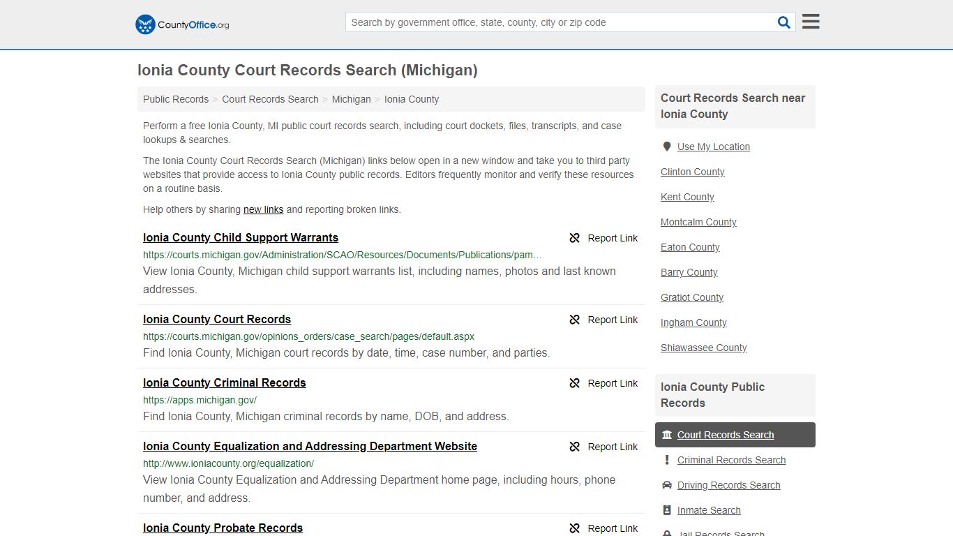 Court Records Search - Ionia County, MI (Adoptions ...